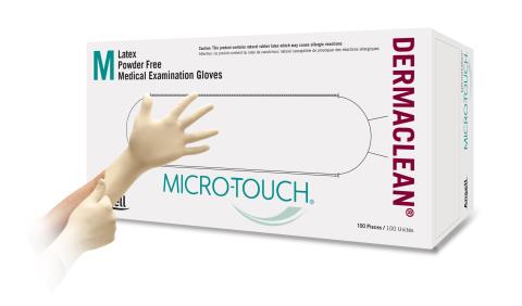 Gloves Exam Latex Micro-Touch® DermaClean® Small NonSterile Latex Standard Cuff Length Fully Textured White Not Rated (100/BX 10BX/CS) by Ansell Healthcare Products LLC  ID 3181-1